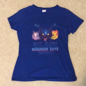 Blue Warrior Cat Graphic T-Shirt
